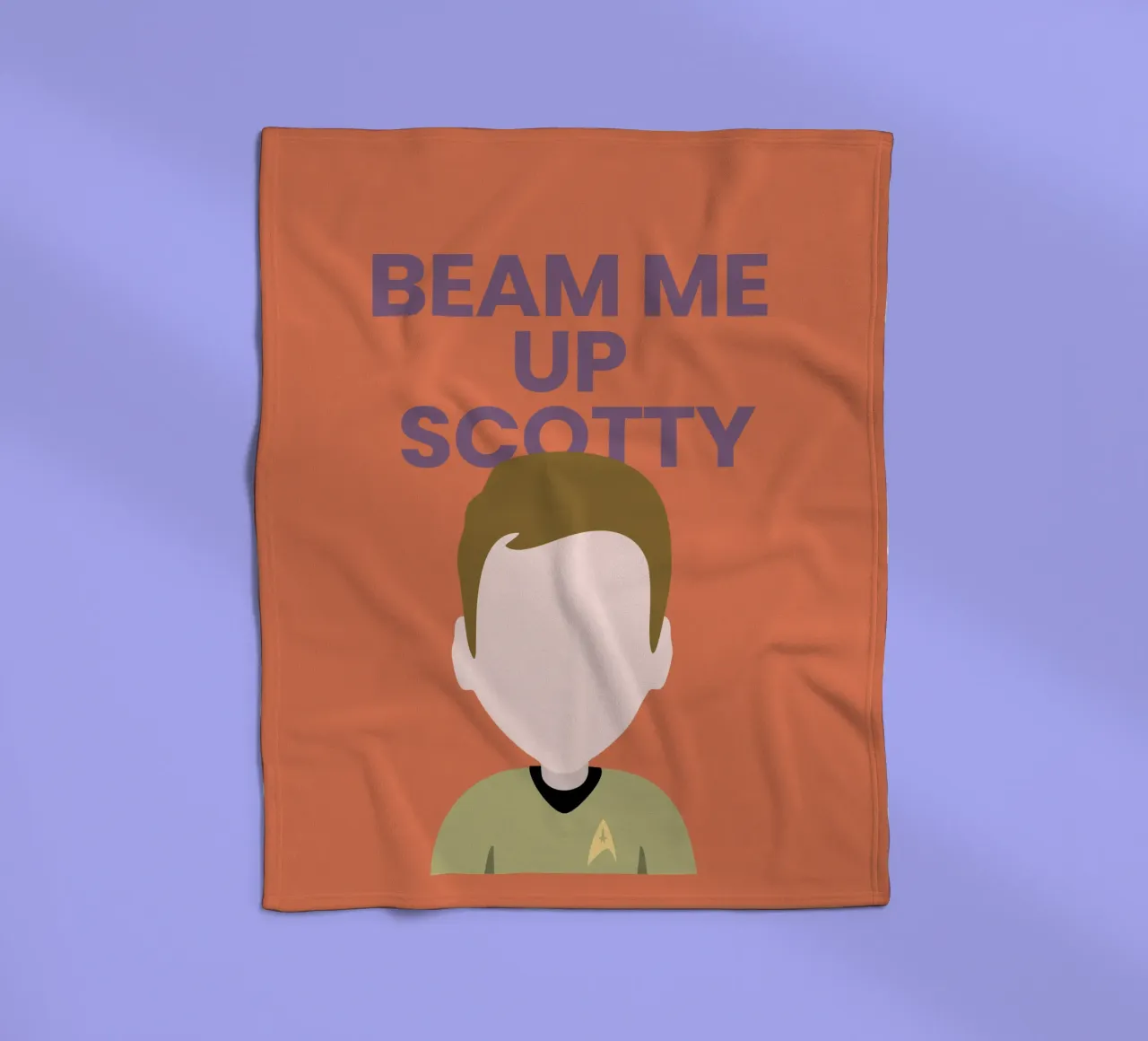 “Beam Me Up Scotty” Minimalist Art – Iconic Star Trek Print coperta in pile da Studio Mooodz