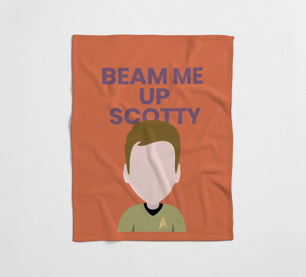 “Beam Me Up Scotty” Minimalist Art – Iconic Star Trek Print coperta in pile da Studio Mooodz