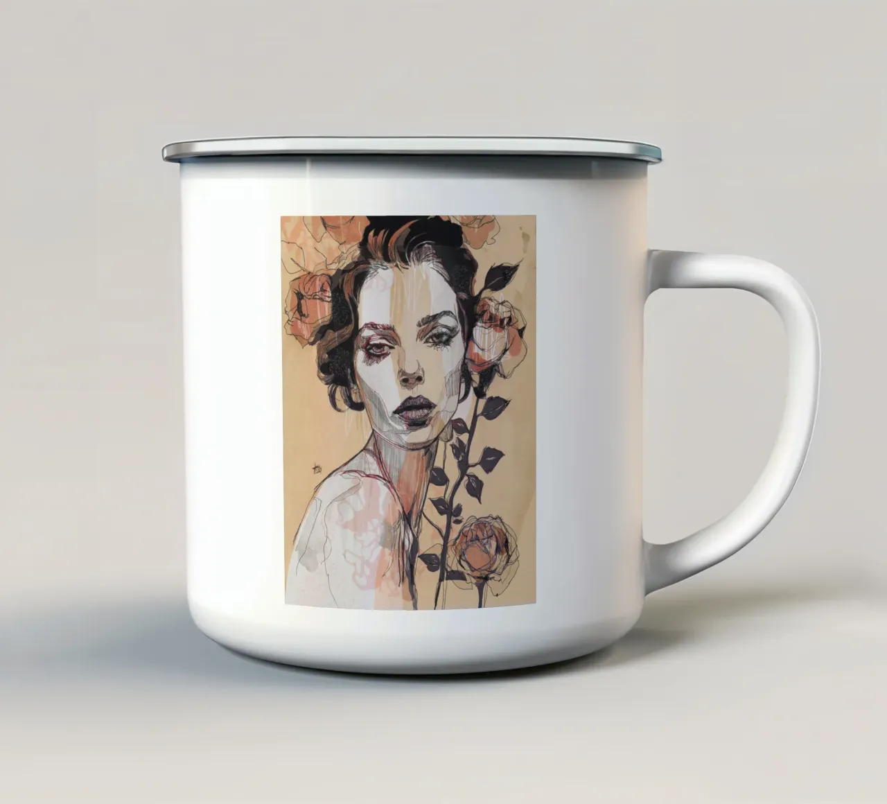 black rose tazza in smalto da Giulio Iurissevich