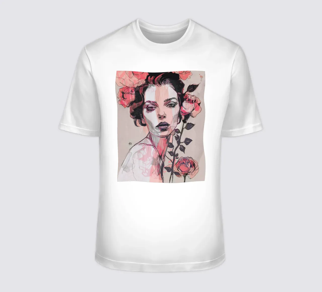 rosa nera t-shirt da Giulio Iurissevich