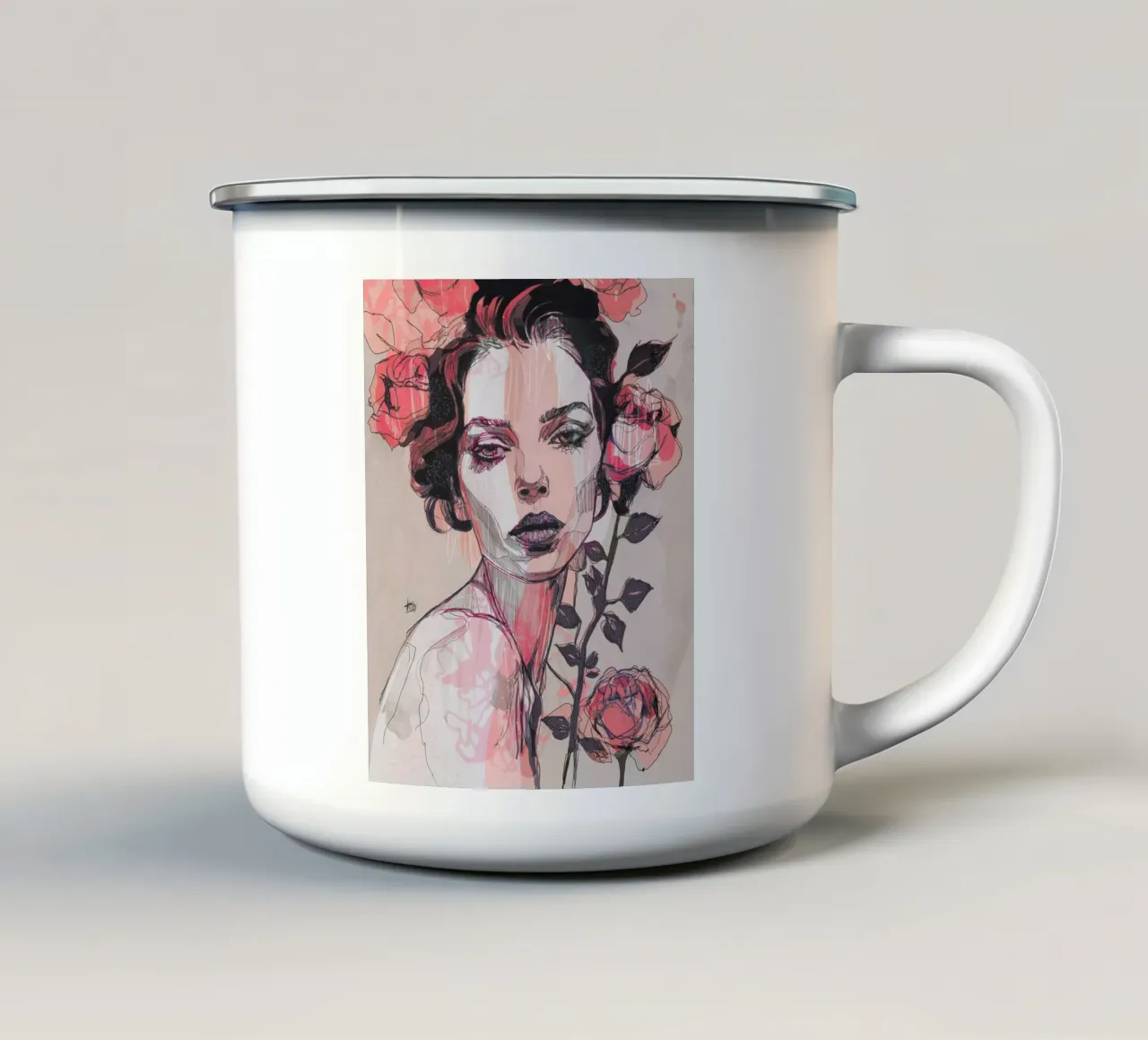 rosa nera tazza in smalto da Giulio Iurissevich