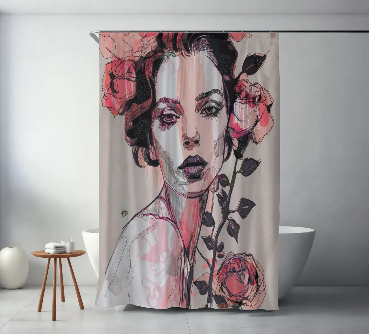 rosa nera tenda da doccia da Giulio Iurissevich