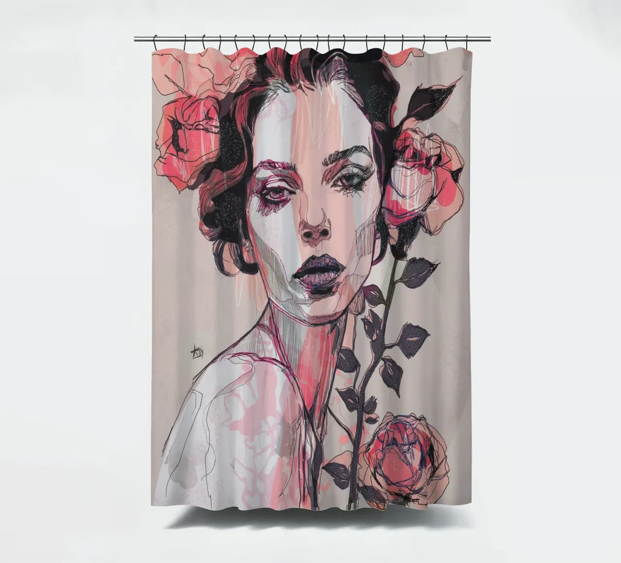 rosa nera tenda da doccia da Giulio Iurissevich