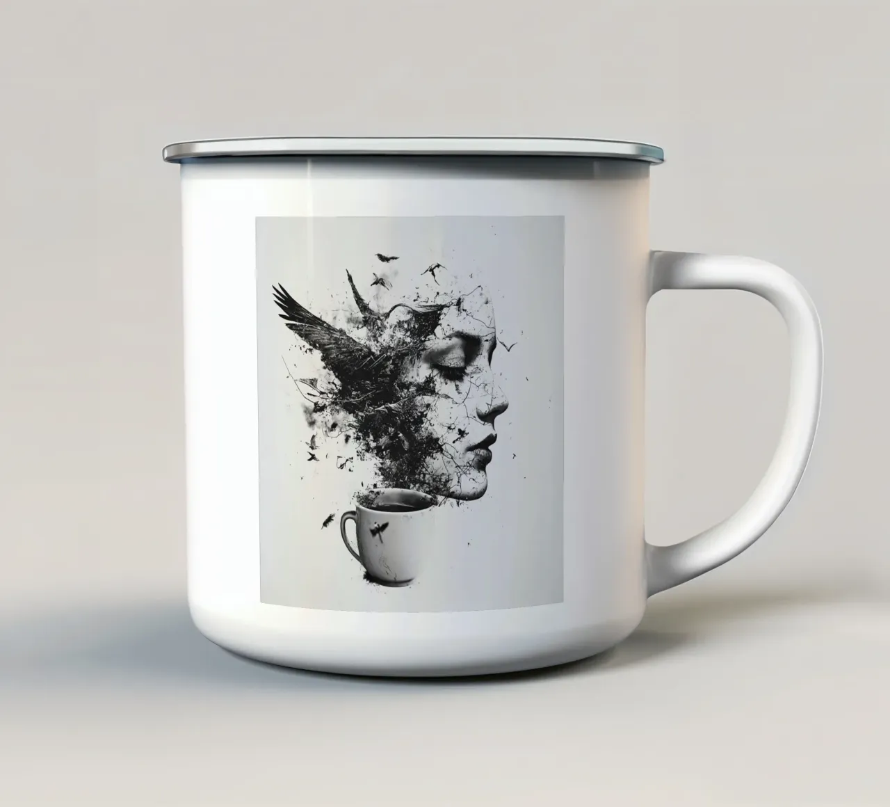 Ricorda il volo (2) tazza in smalto da Motivate-Today