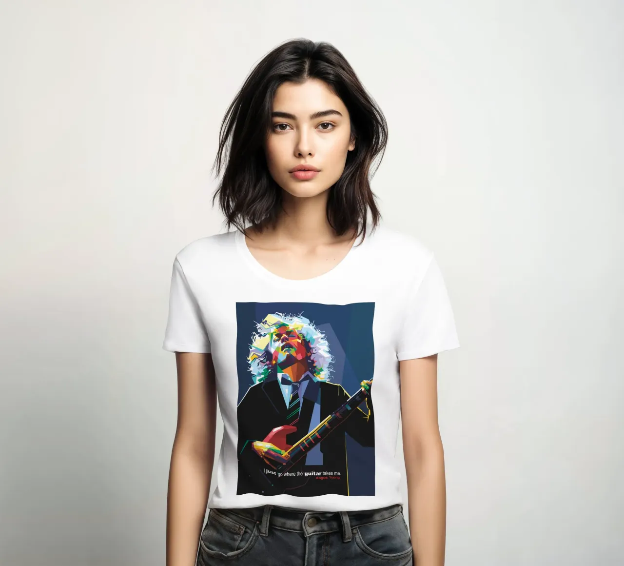 Ich gehe einfach dahin, wo die Gitarre mich hinführt Frauen T-Shirt von Alkahfsmart