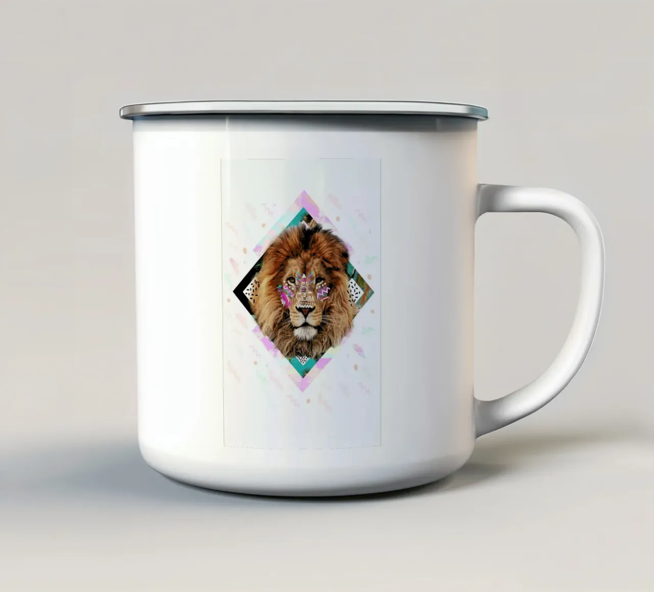 Isilwane enamel mug by Kris Tate