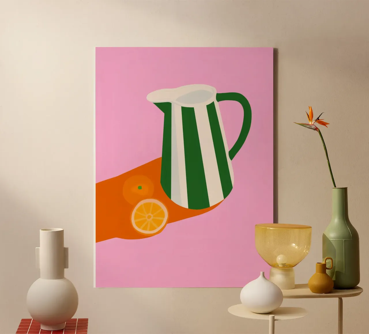 Frische Limonaden Farben Leinwand mit Schattenfugenrahmen von Carinaprint