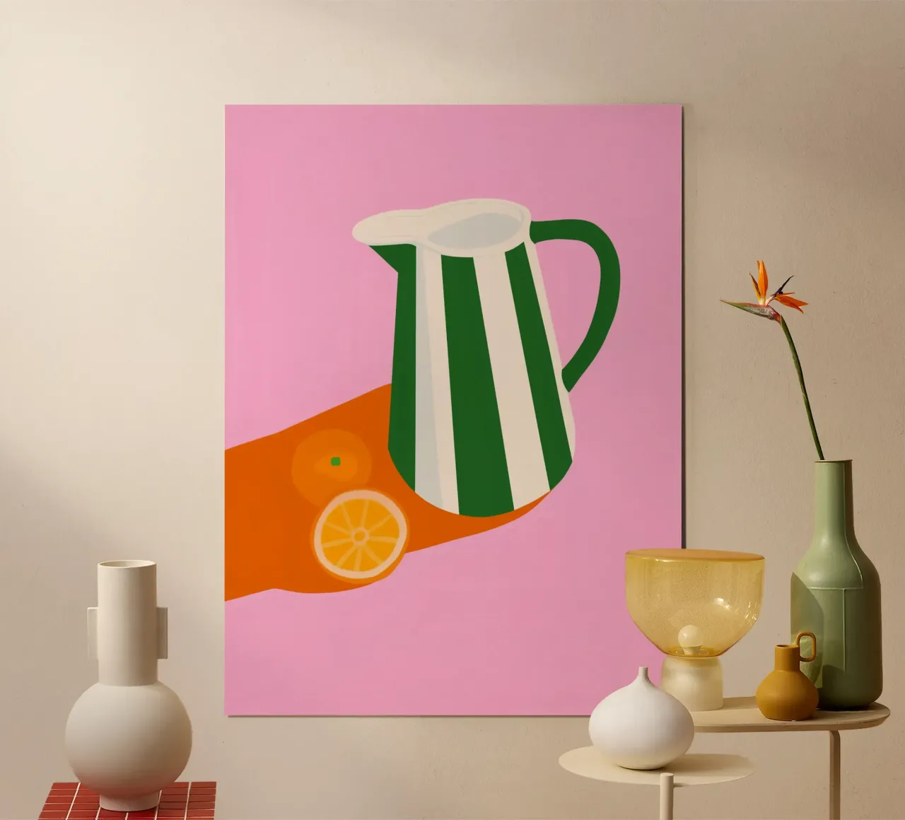 Frische Limonaden Farben Poster mit Holzrahmen von Carinaprint