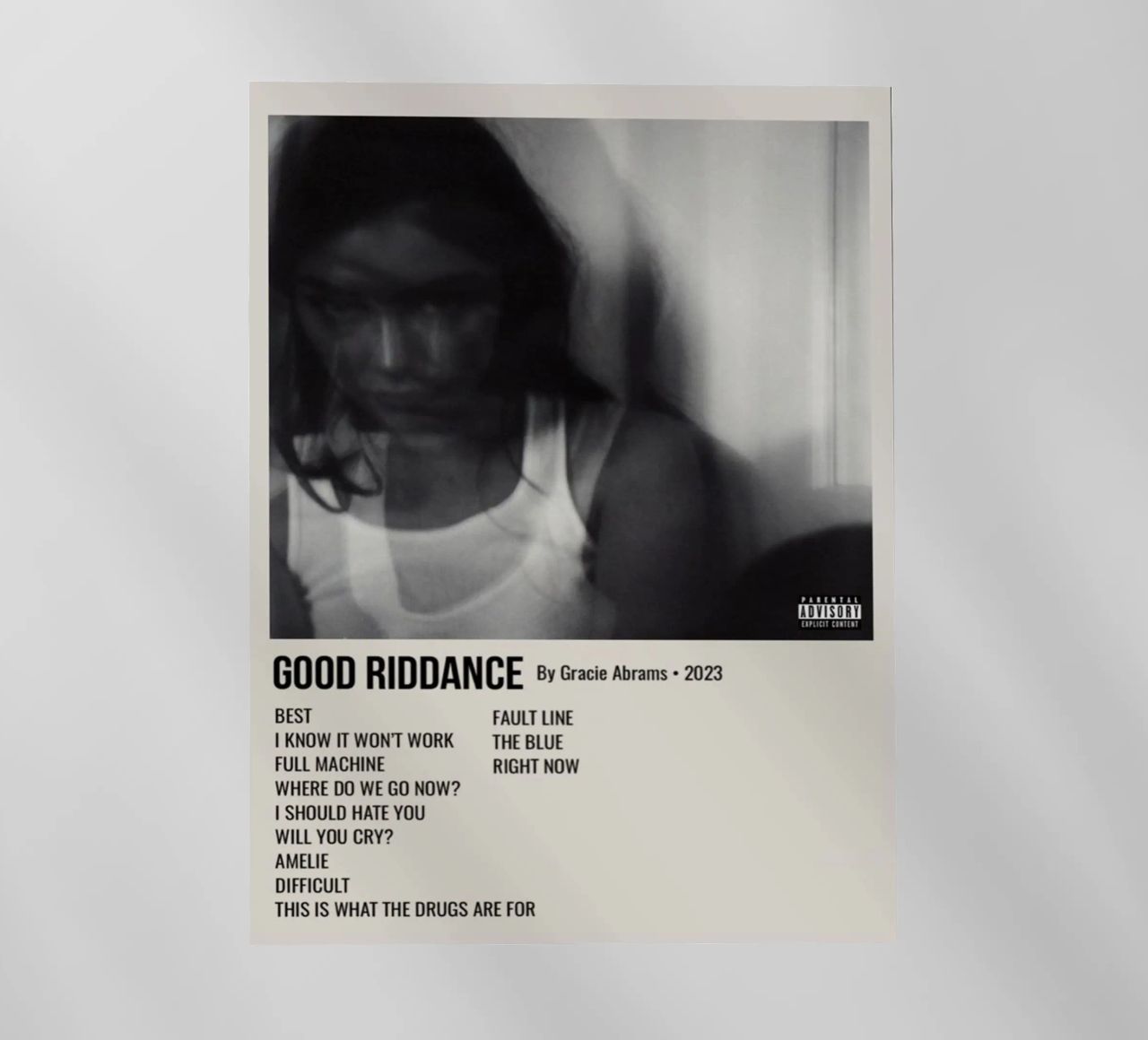 GOOD RIDDANCE By Gracie Abrams - 2023 pellicola backlit da SoundStudio