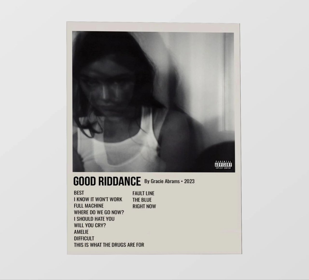 GOOD RIDDANCE By Gracie Abrams - 2023 pellicola backlit da SoundStudio