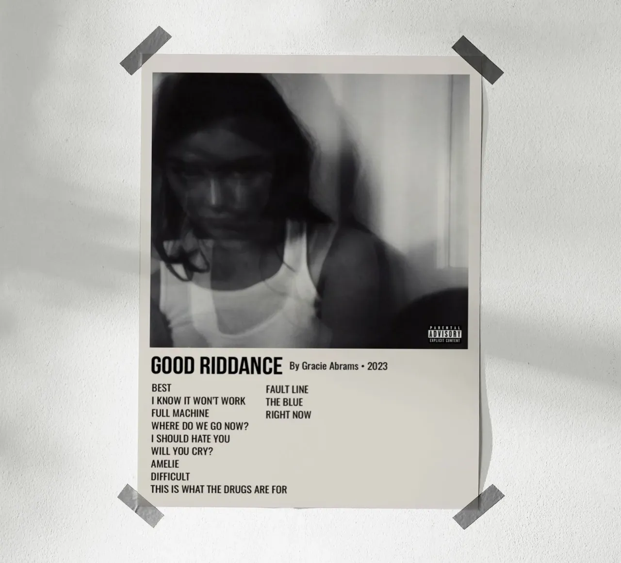 GOOD RIDDANCE By Gracie Abrams - 2023 carta hahnemühle da SoundStudio