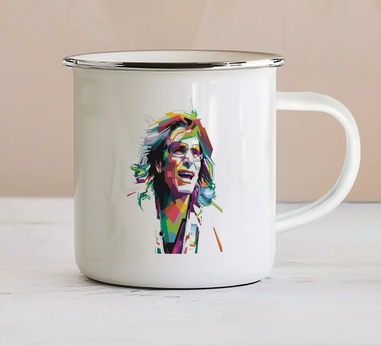 Steve Vai WPAP mug en émail de Alkahfsmart