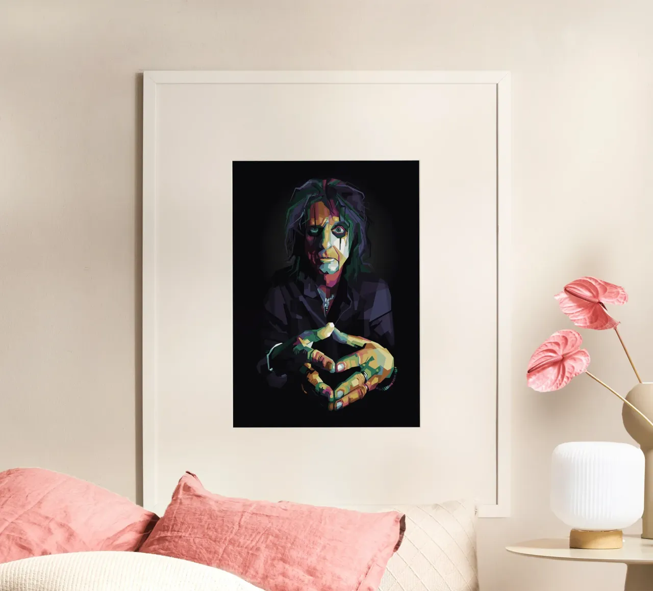 Der Pate des Schock-Rocks Poster mit Kunststoffrahmen von Alkahfsmart