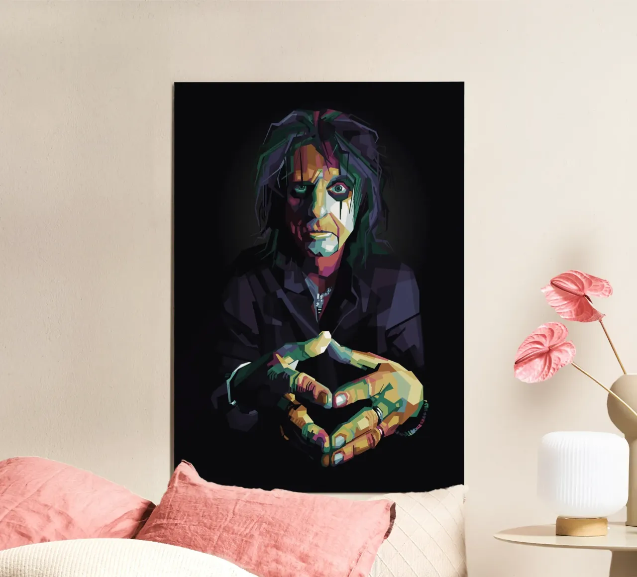 Der Pate des Schock-Rocks Poster mit Kunststoffrahmen von Alkahfsmart