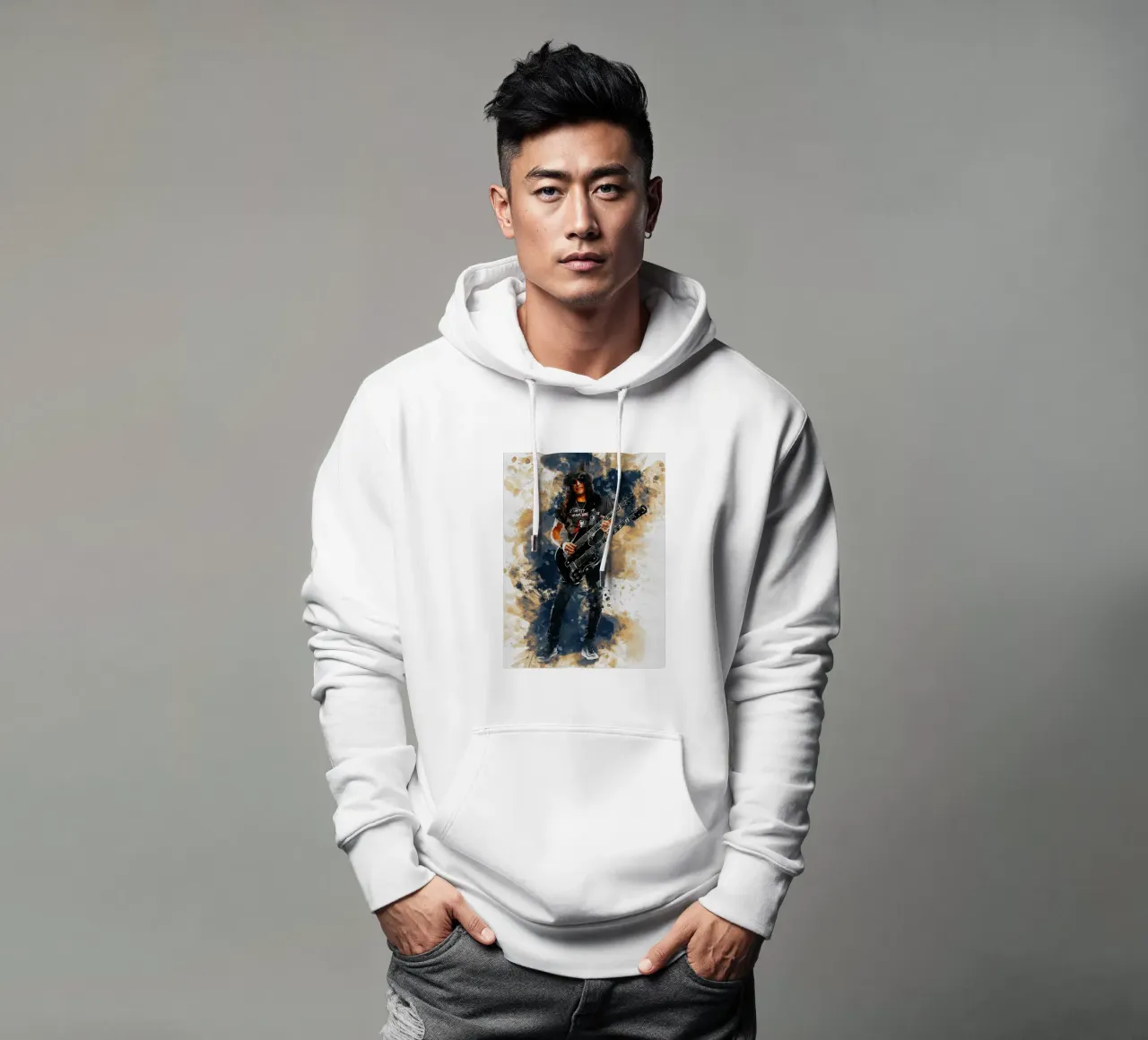 Sbaffo di Slash e chitarra a doppio manico felpa con cappuccio da Gunawan Rb