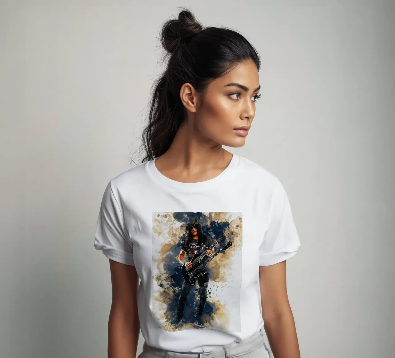 Sbaffo di Slash e chitarra a doppio manico t-shirt da Gunawan Rb