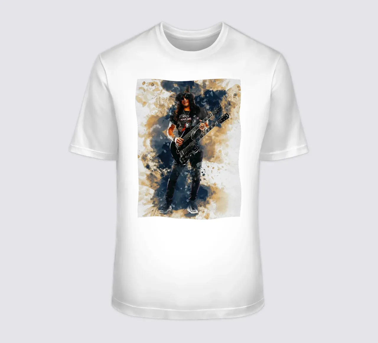 Sbaffo di Slash e chitarra a doppio manico t-shirt da Gunawan Rb