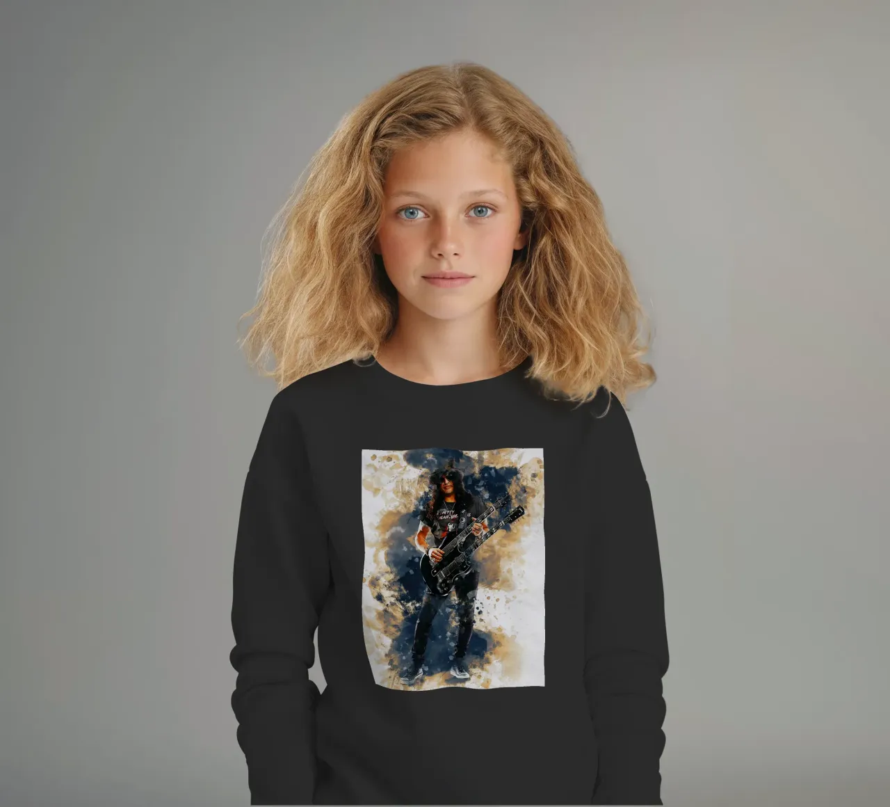 Sbaffo di Slash e chitarra a doppio manico felpa bambino da Gunawan Rb