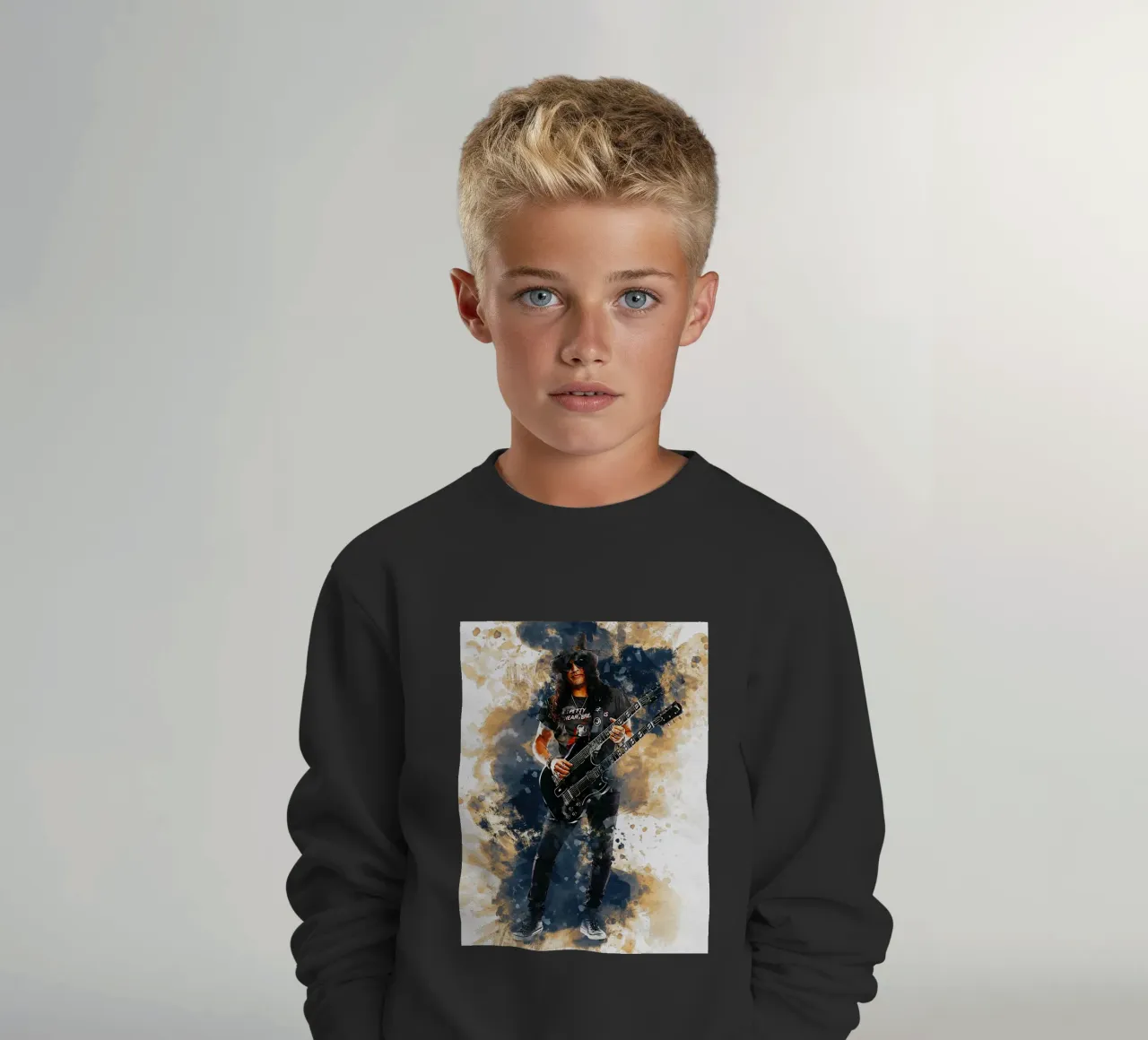 Sbaffo di Slash e chitarra a doppio manico felpa bambino da Gunawan Rb