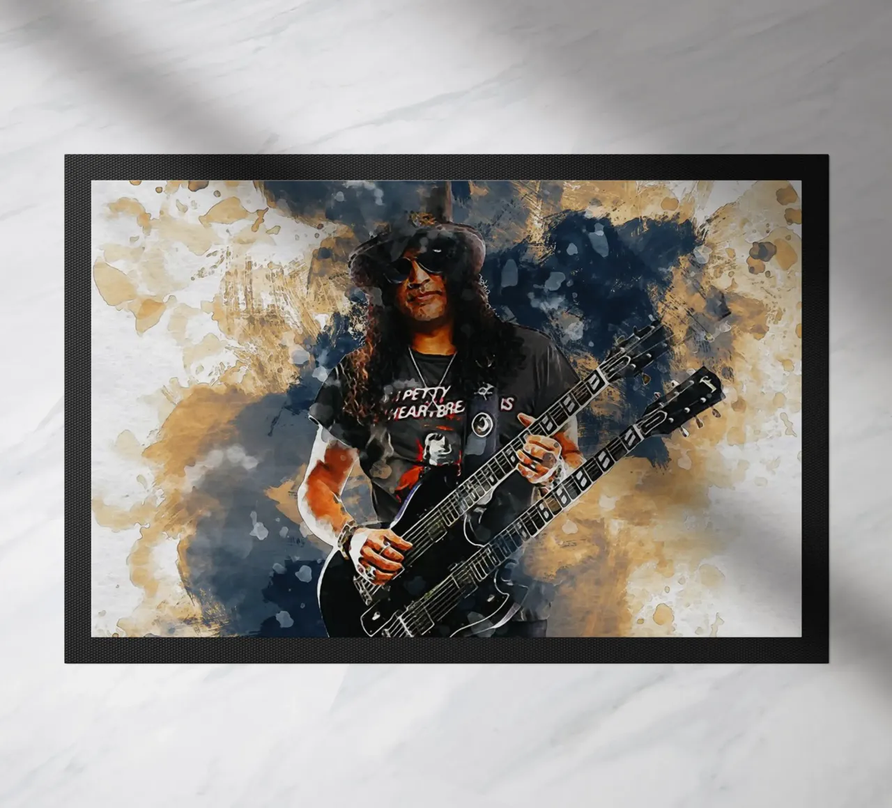 Sbaffo di Slash e chitarra a doppio manico zerbino da Gunawan Rb
