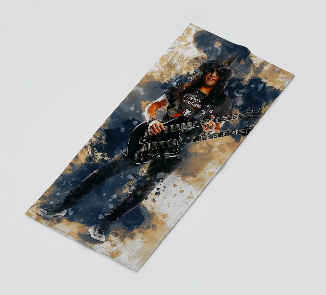 Sbaffo di Slash e chitarra a doppio manico telo mare da Gunawan Rb