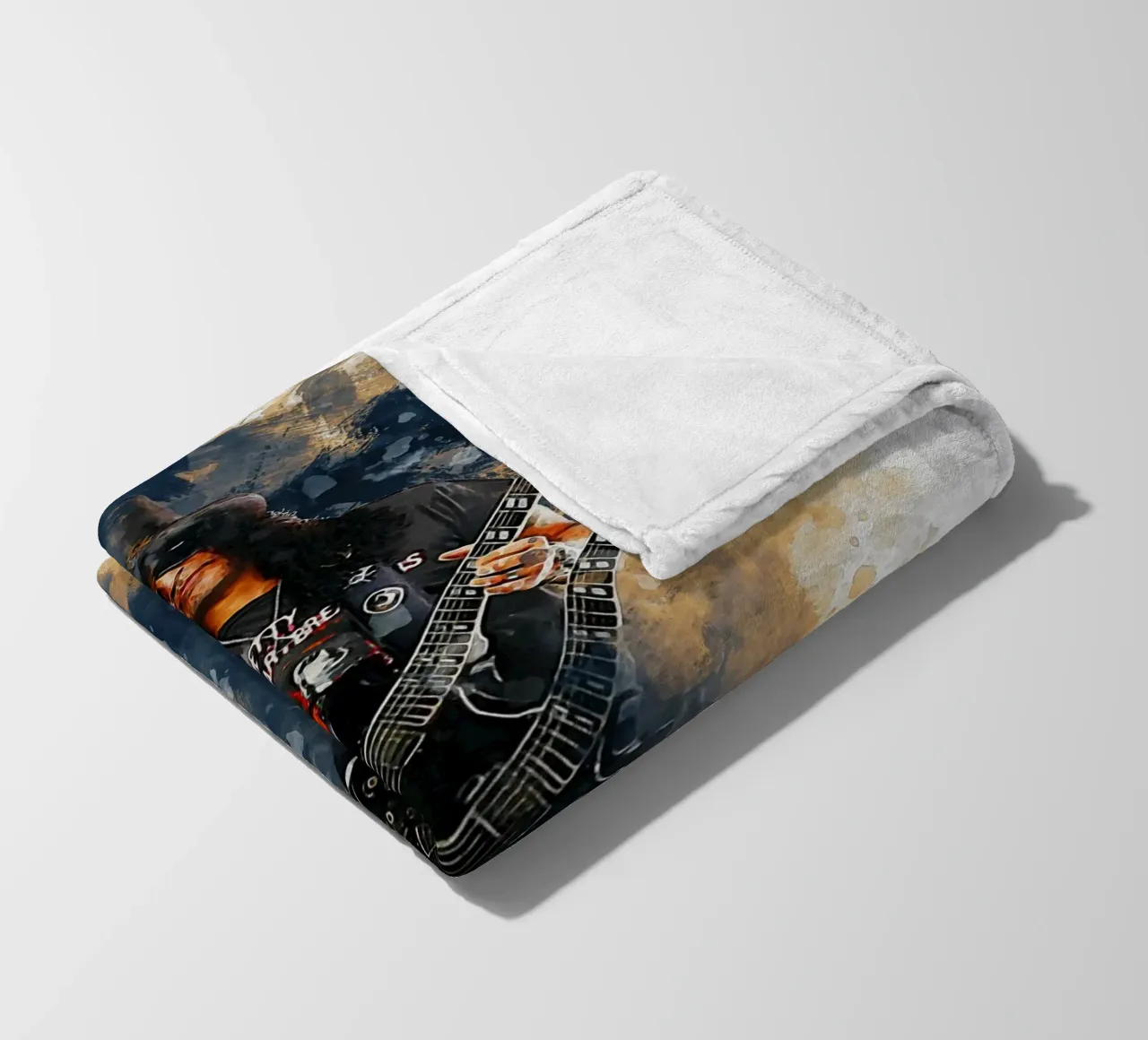 Sbaffo di Slash e chitarra a doppio manico coperta in pile da Gunawan Rb