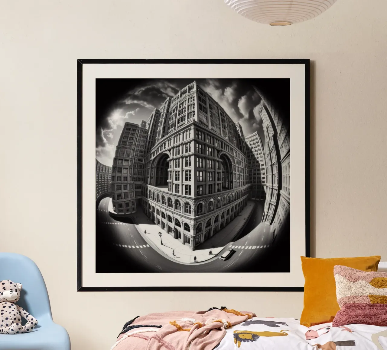 Sphere 046 - Urban Architecture poster met houten frame van Spheres