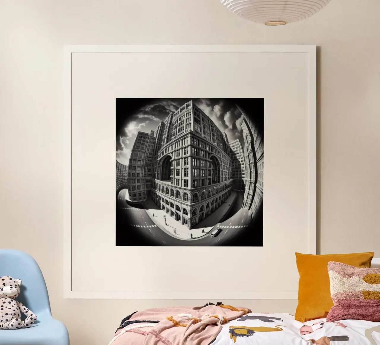 Sphere 046 - Urban Architecture poster met houten frame van Spheres
