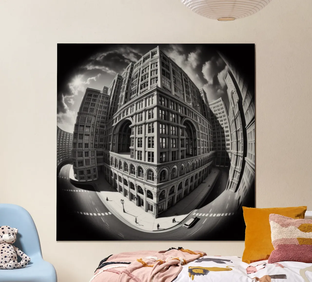 Sphere 046 - Urban Architecture poster met houten frame van Spheres