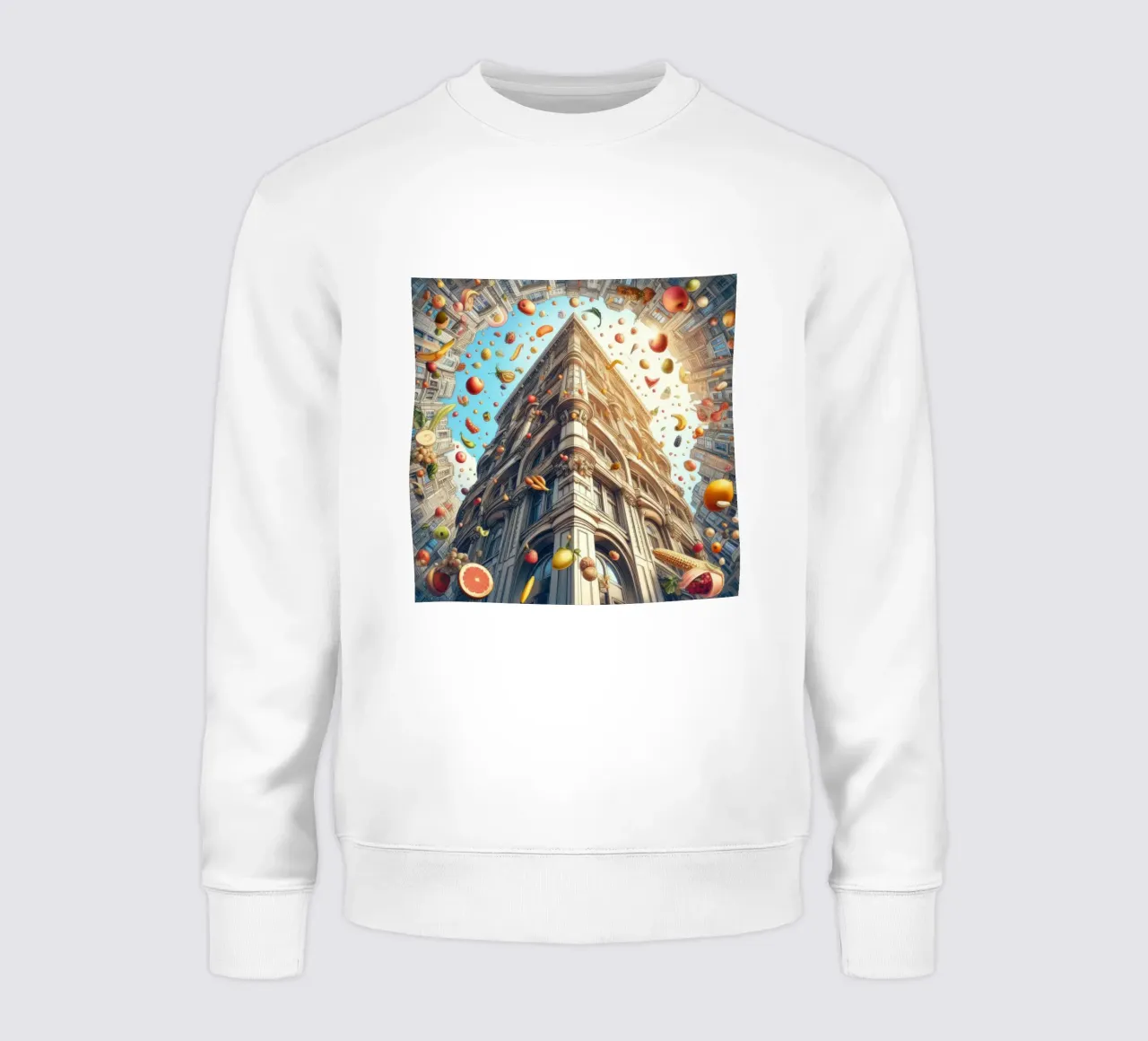 Sphere 047 - Surreal Building With Floating Fruits sweat de Spheres