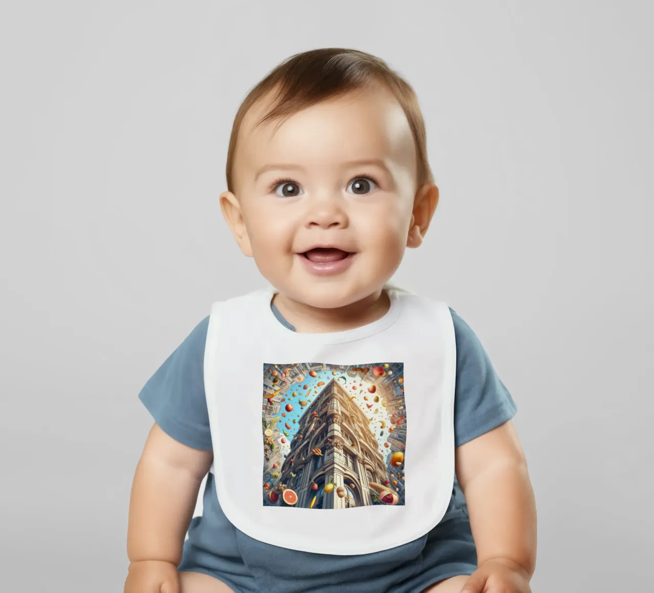 Sphere 047 - Surreal Building With Floating Fruits bavaglino da Spheres