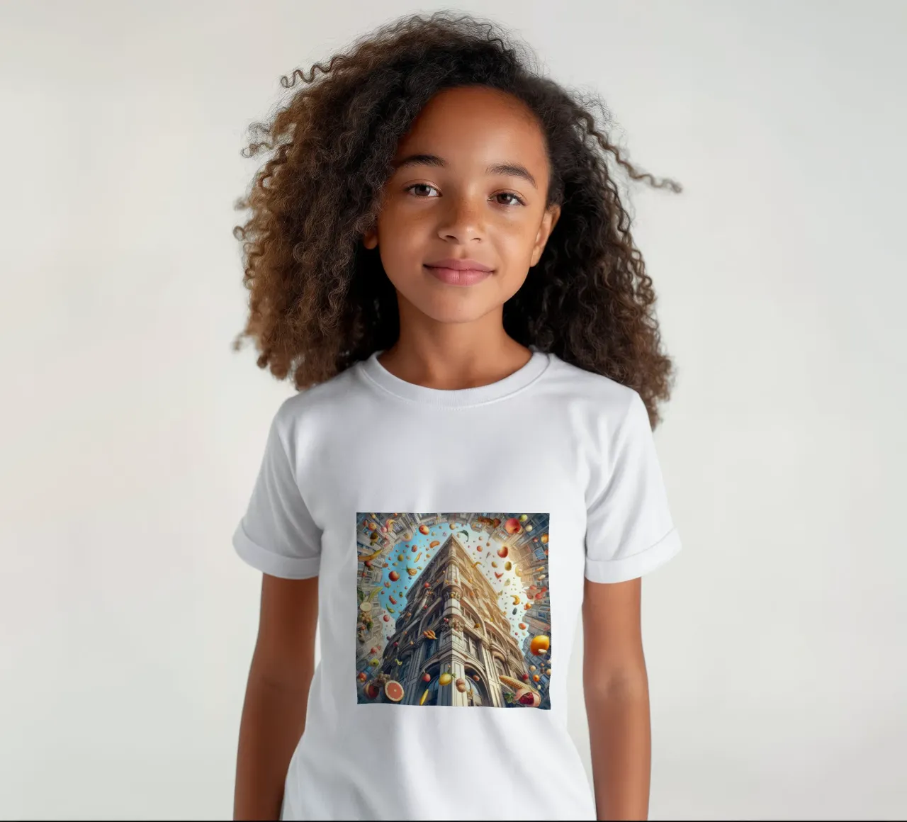 Sphere 047 - Surreal Building With Floating Fruits t-shirt bambini da Spheres