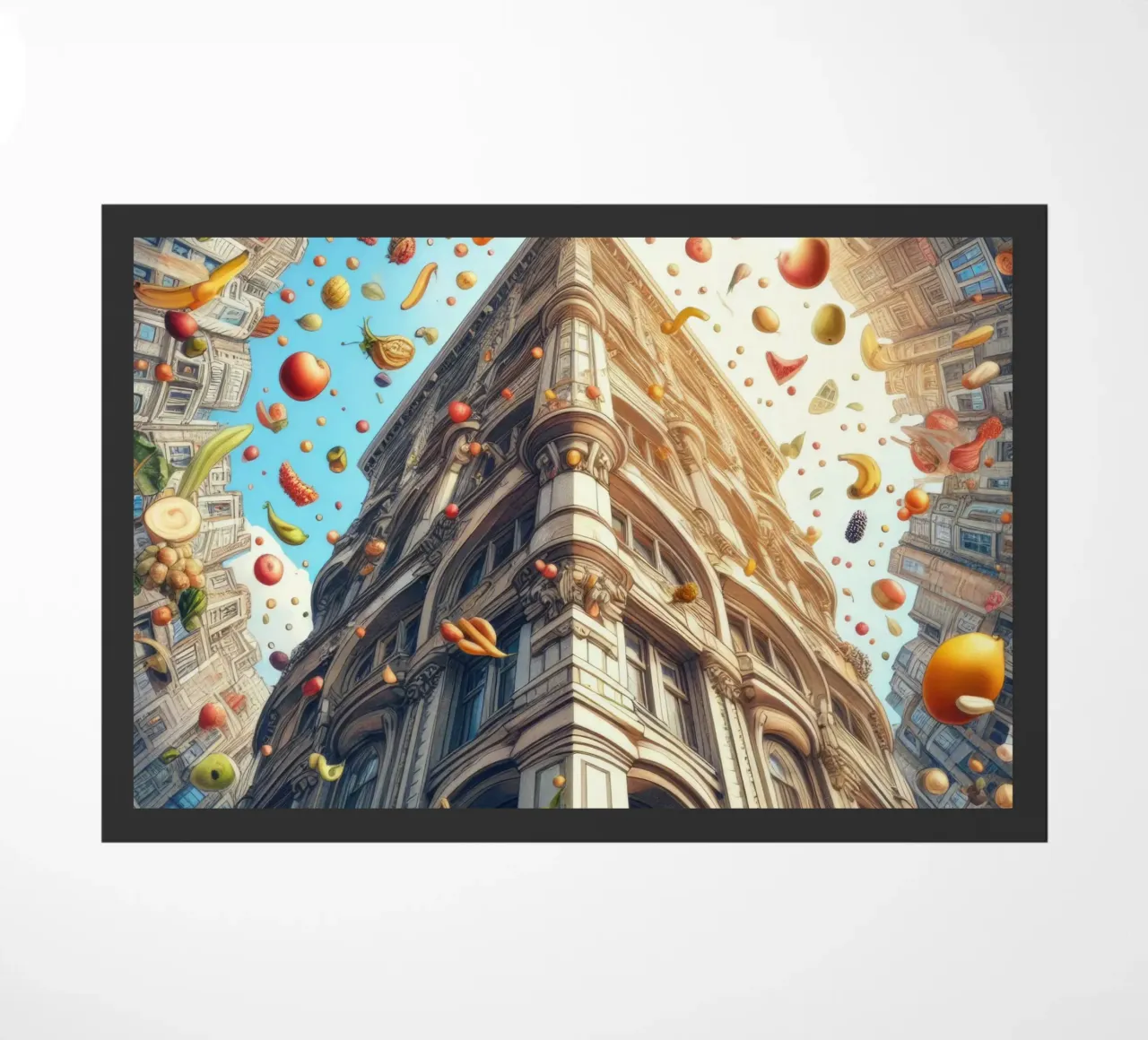 Sphere 047 - Surreal Building With Floating Fruits zerbino da Spheres