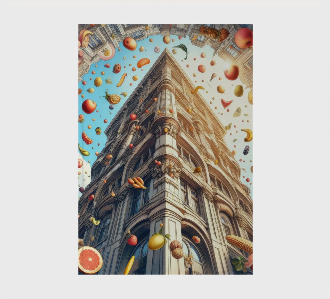 Sphere 047 - Surreal Building With Floating Fruits diario da Spheres