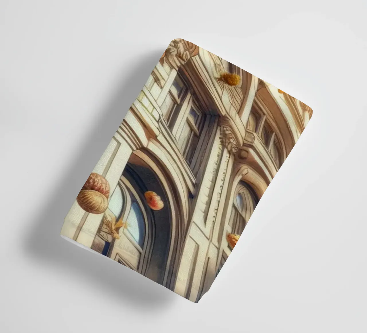 Sphere 047 - Surreal Building With Floating Fruits towel by Spheres
