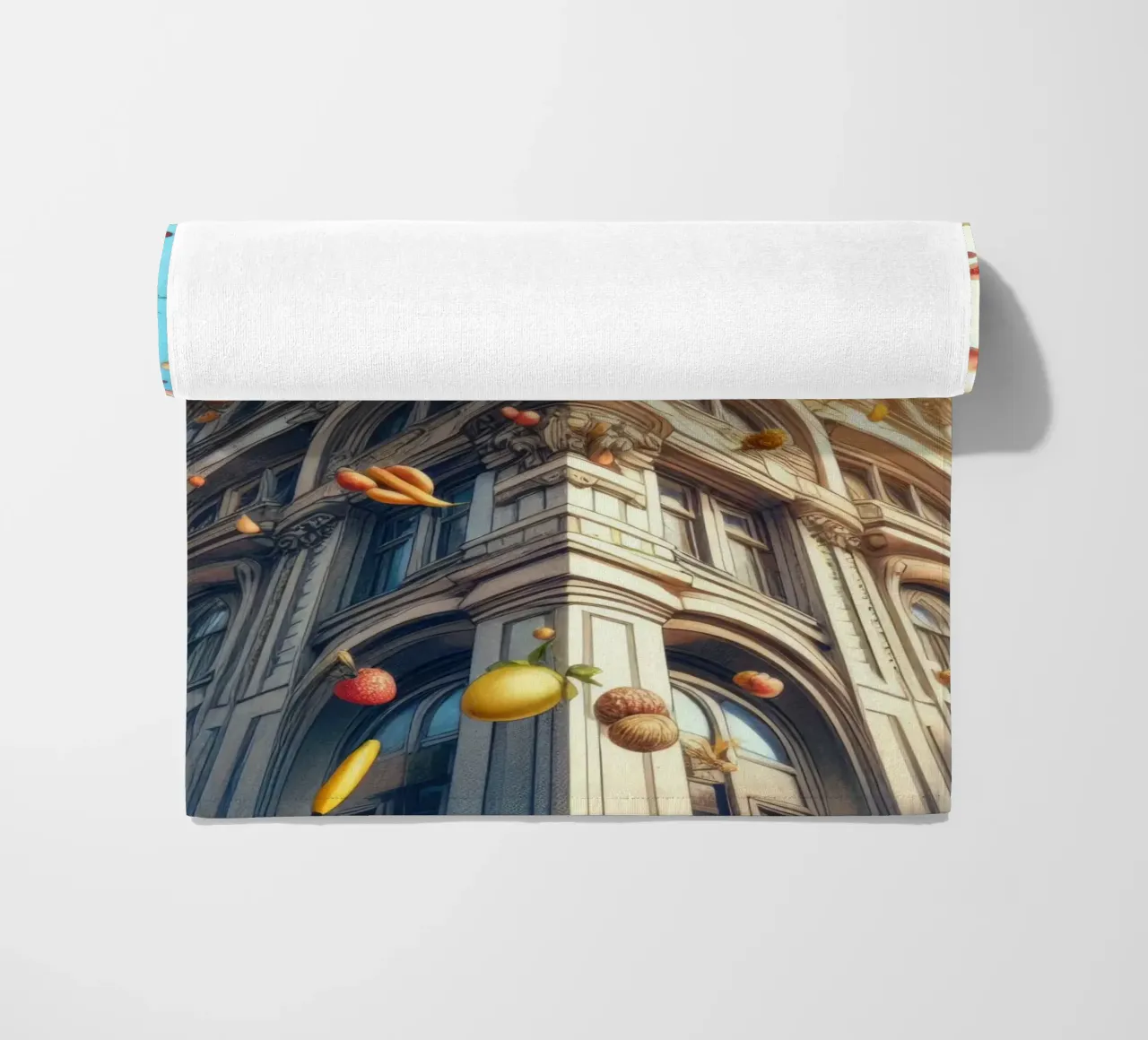 Sphere 047 - Surreal Building With Floating Fruits telo mare da Spheres