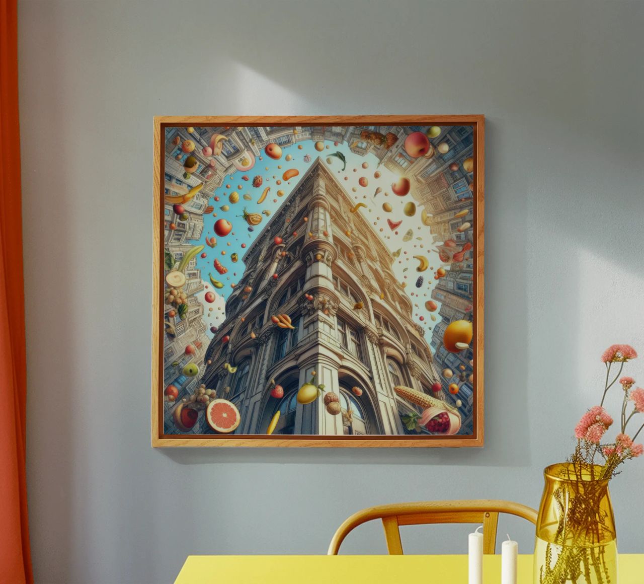 Sphere 047 - Surreal Building With Floating Fruits plexiglass da Spheres