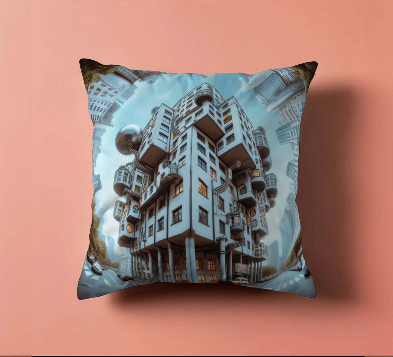 Sphere 048 - Futuristic Modular Building cuscino da Spheres