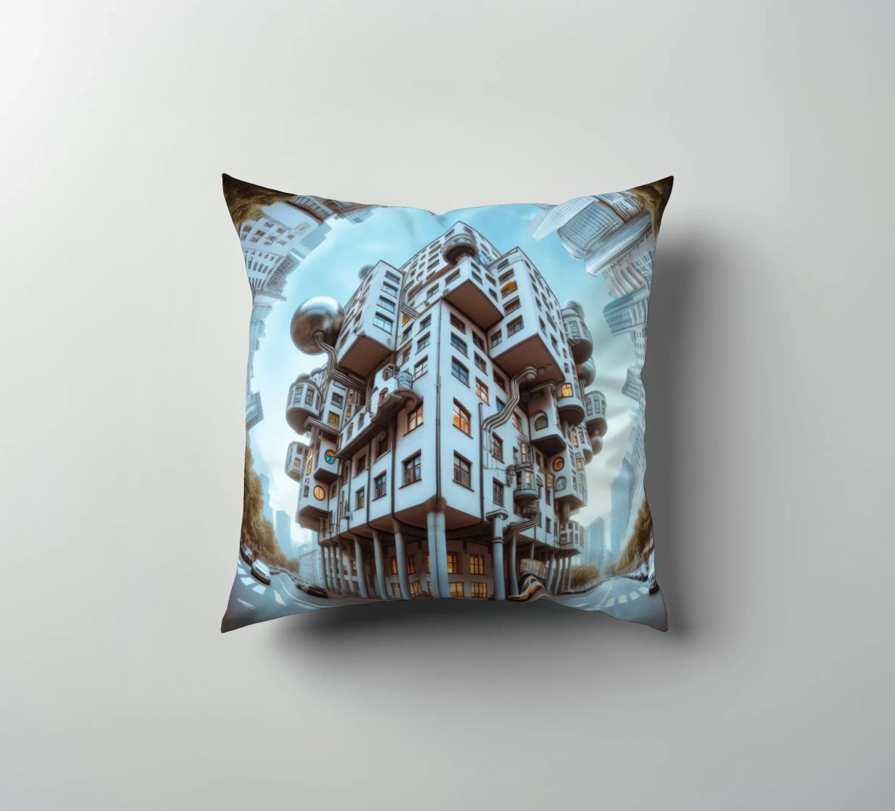 Sphere 048 - Futuristic Modular Building cuscino da Spheres