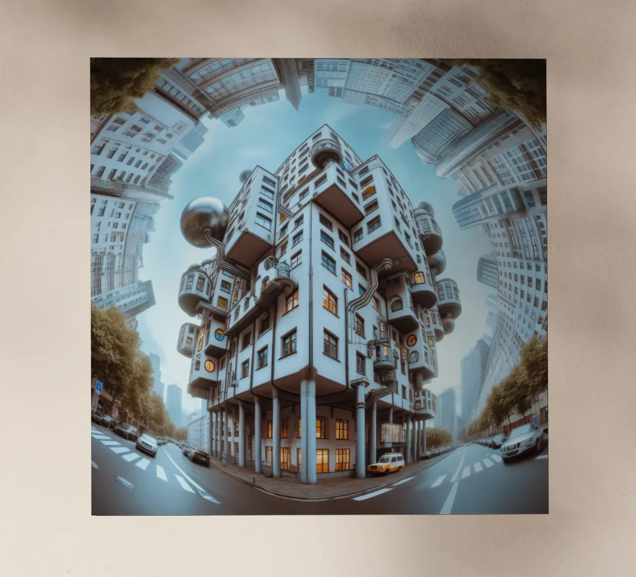 Sphere 048 - Futuristic Modular Building pellicola backlit da Spheres