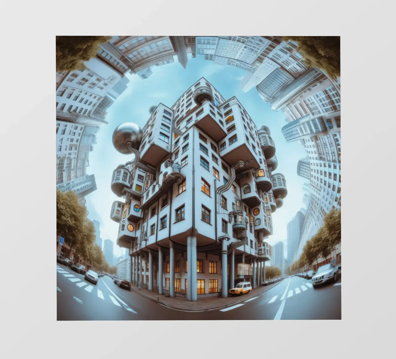 Sphere 048 - Futuristic Modular Building pellicola backlit da Spheres