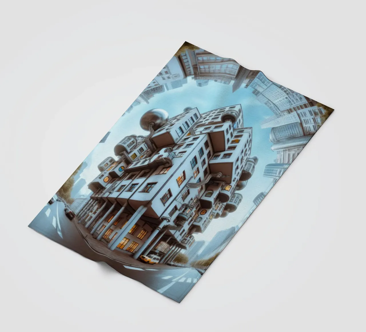Sphere 048 - Futuristic Modular Building fleece blanket by Spheres