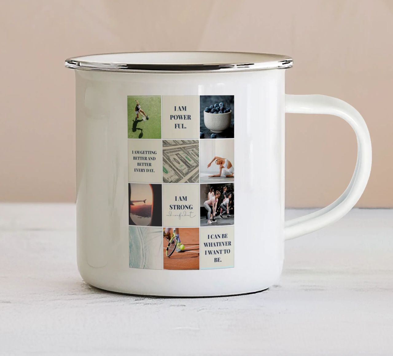 Vision Board tazza in smalto da pv design