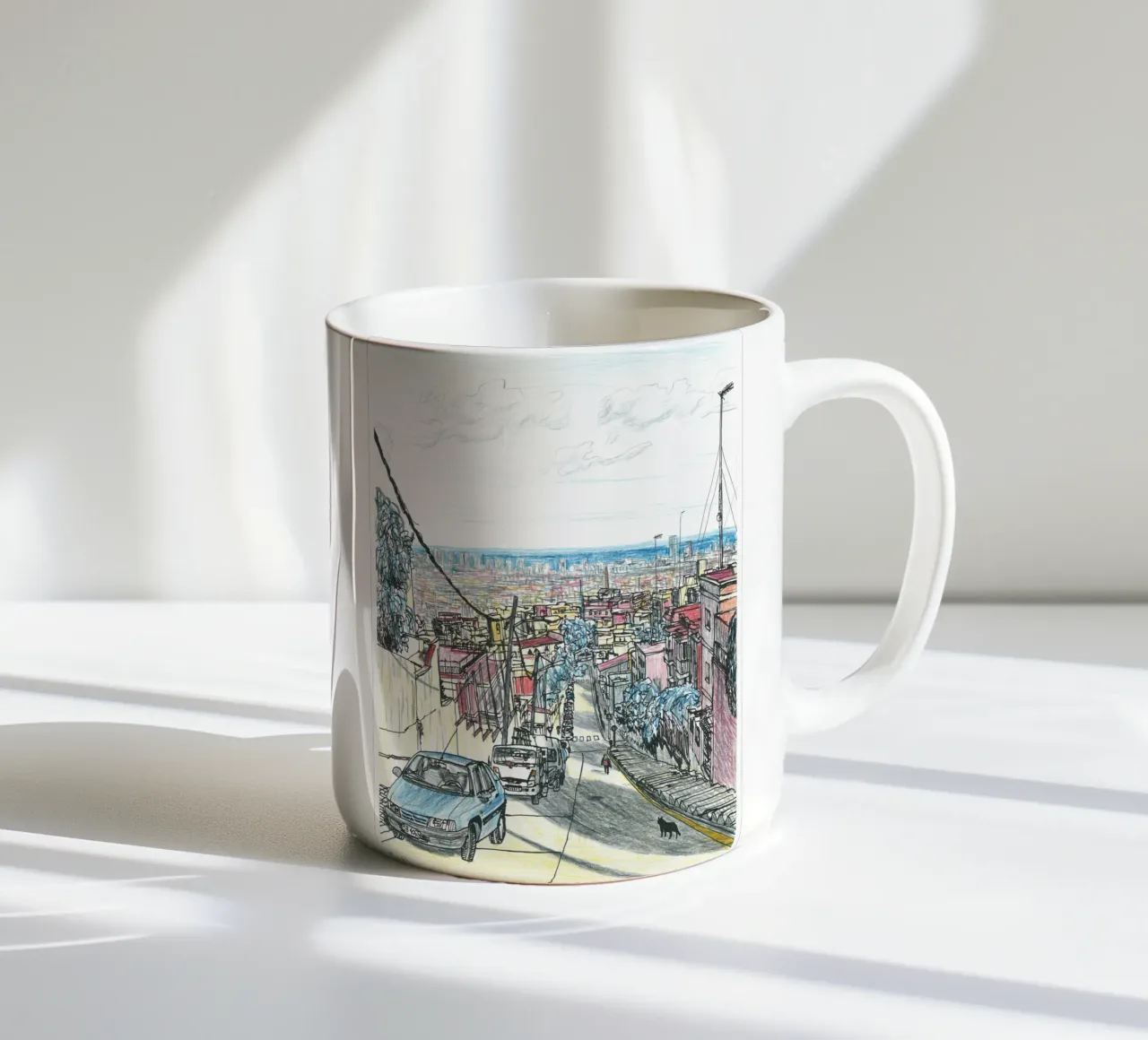 Barcellona, la città del mare tazza in ceramica da Asobōze