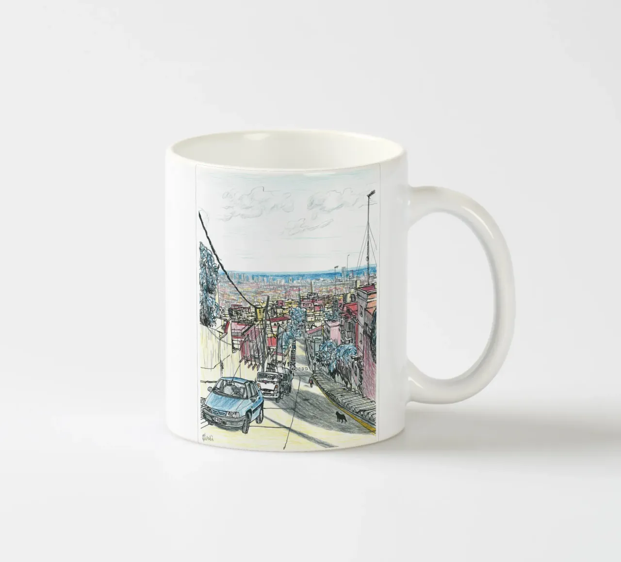 Barcellona, la città del mare tazza in ceramica da Asobōze