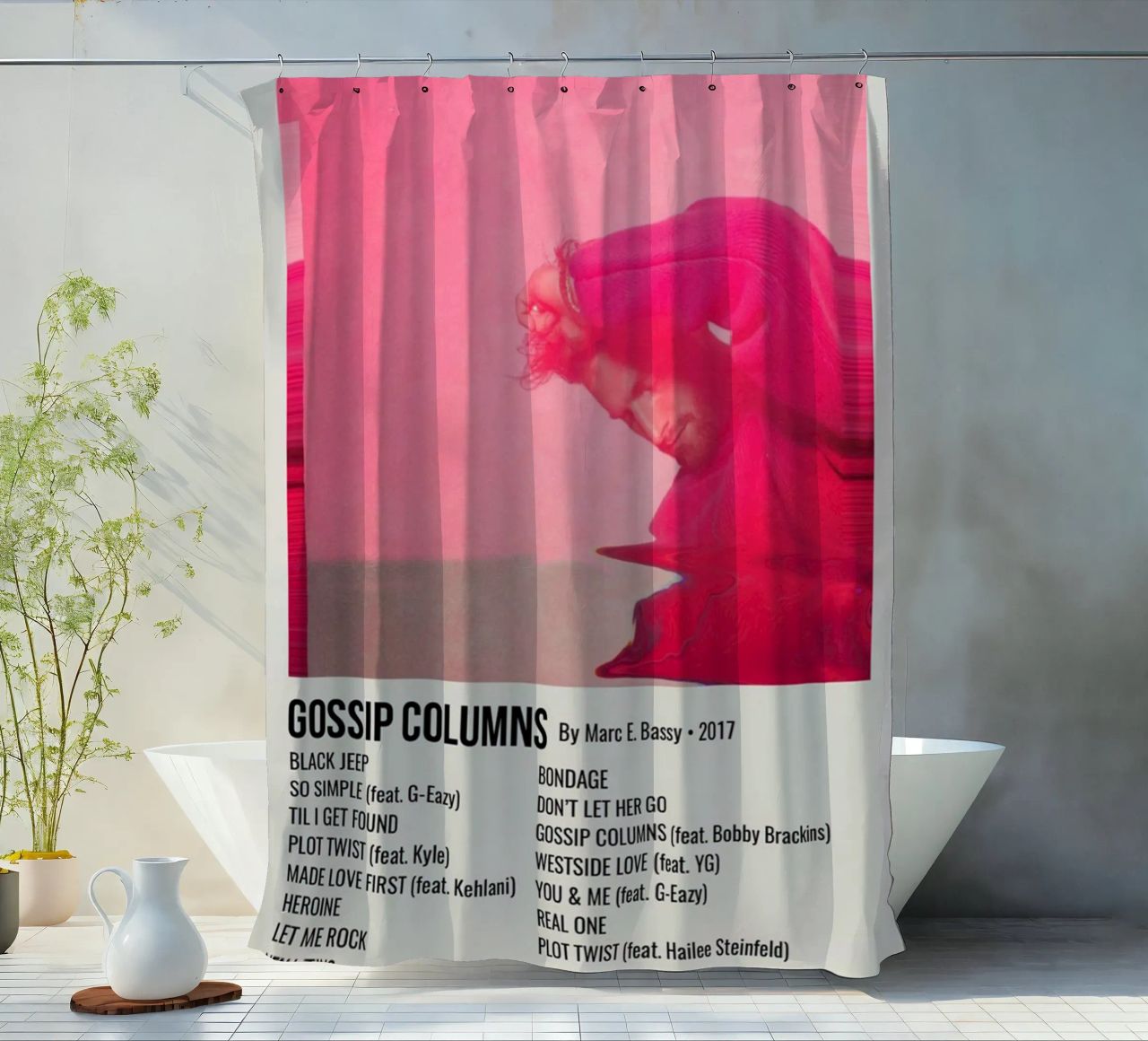 GOSSIP COLUMNS By Marc E. Bassy - 2017 tenda da doccia da SoundStudio