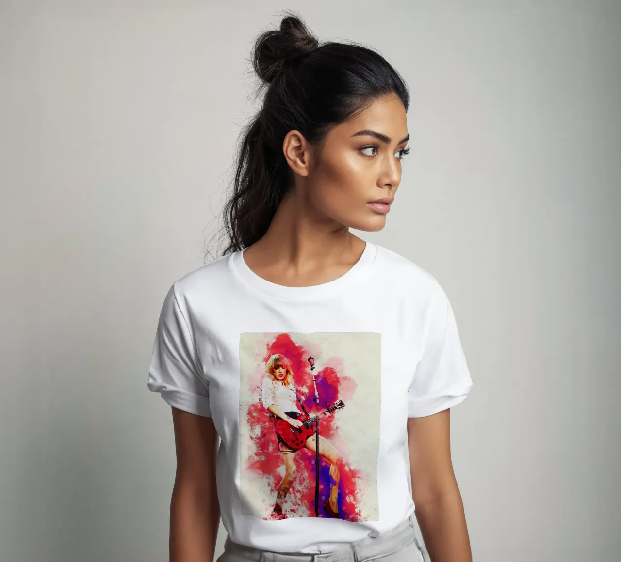 Smudge of Portrait Taylor Swift 'Red' tour t-shirt by Gunawan Rb