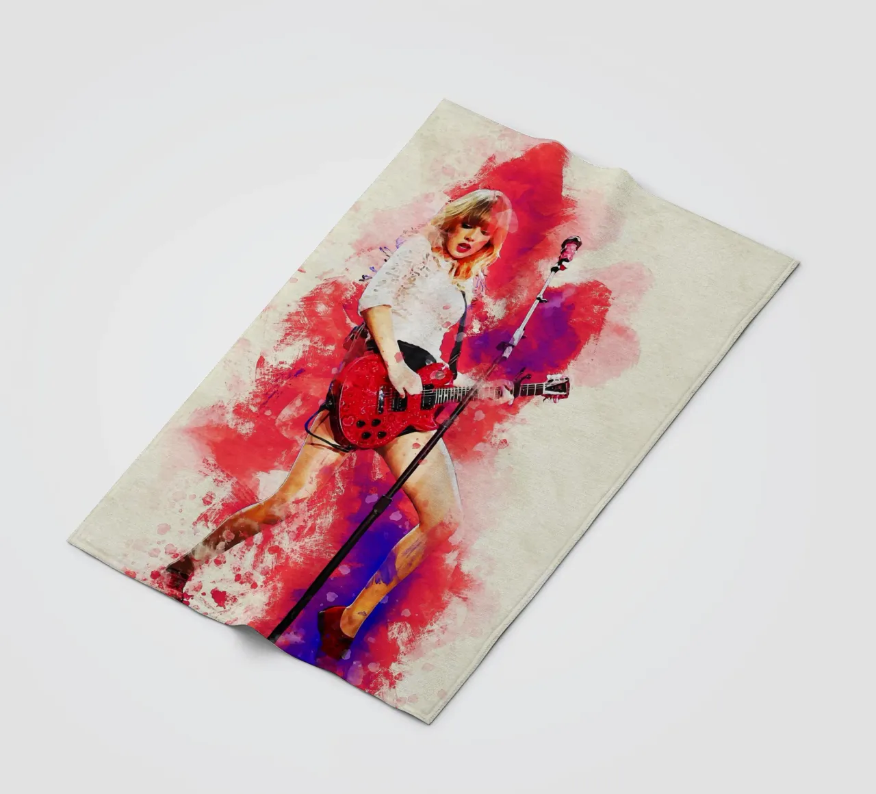 Sbaffo di ritratto Taylor Swift 'Red' tour coperta in pile da Gunawan Rb