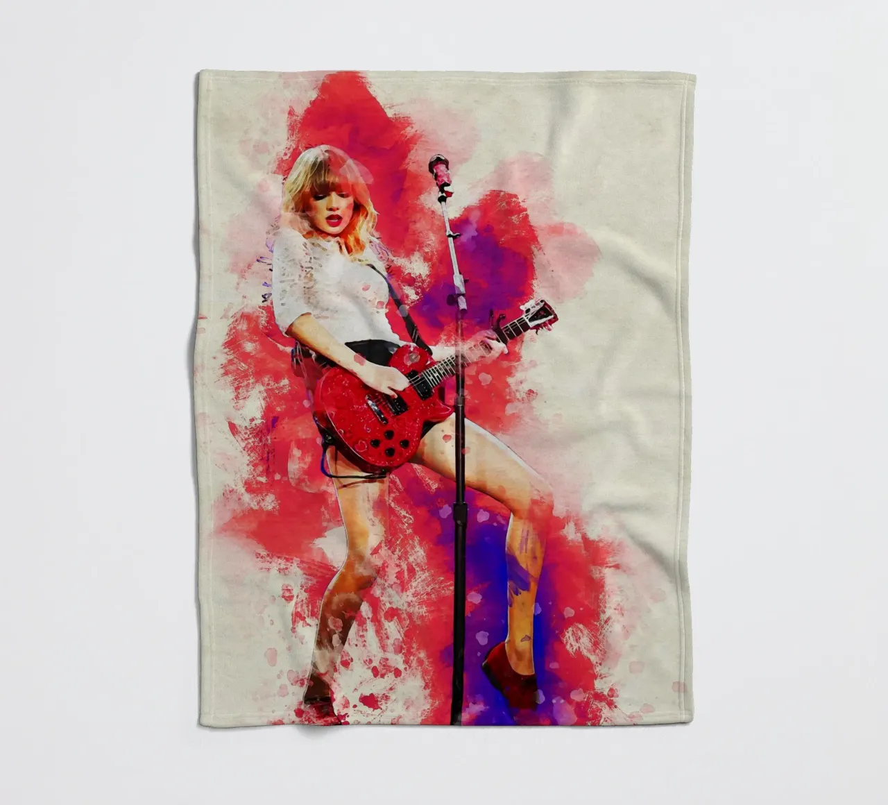 Sbaffo di ritratto Taylor Swift 'Red' tour coperta in pile da Gunawan Rb