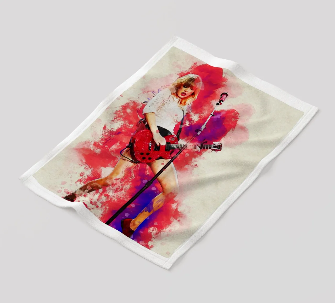 Sbaffo di ritratto Taylor Swift 'Red' tour coperta in pile da Gunawan Rb